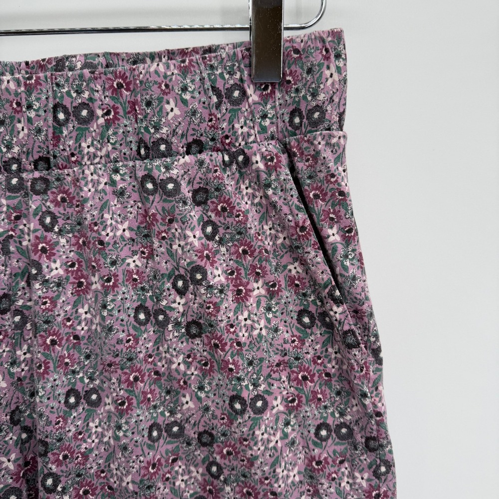 Pact Organic Cotton Floral Wide Leg Lounge Pants Size S Purple Pajama PJ - Picture 2 of 10